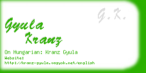 gyula kranz business card